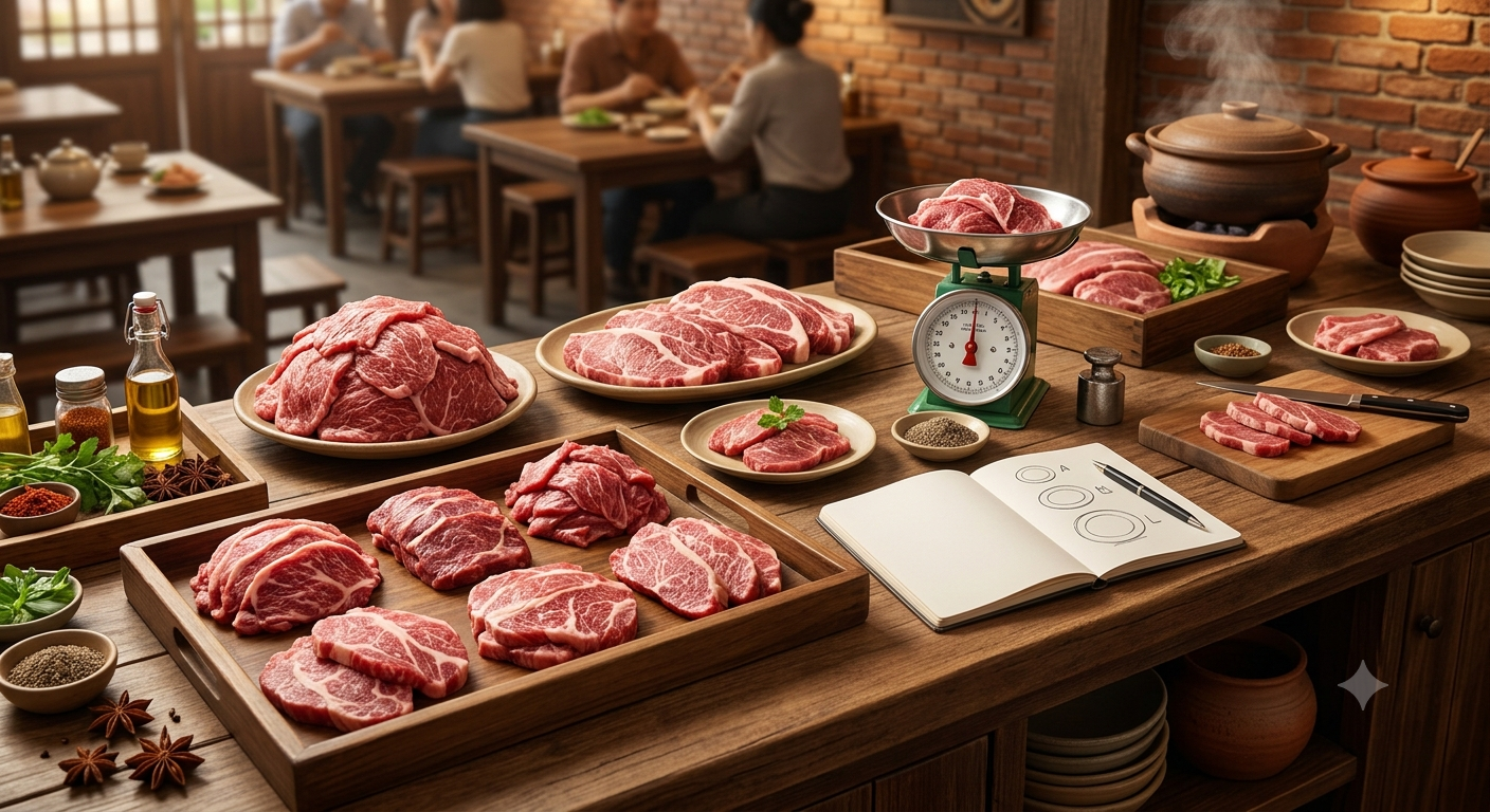 Những yếu tố cần cân nhắc khi ước lượng món bò tơ